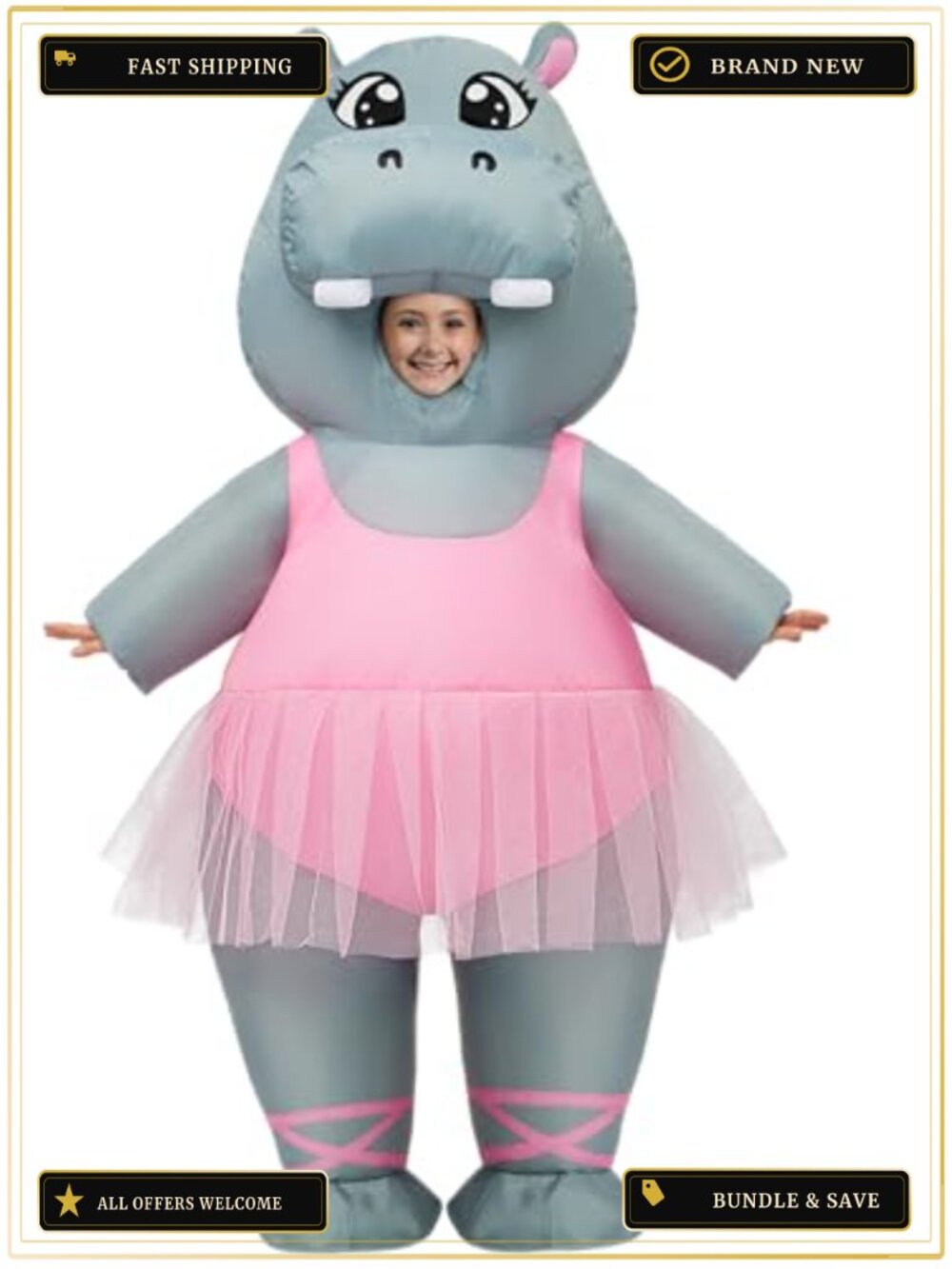 Kids Inflatable Hippo Costume Halloween Dancing Suit Complete Set